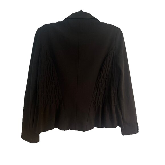 Joseph Ribkoff Jacket Womens sz8 Black Bolero Crop Blazer 4 Button Ruching - Picture 5 of 12